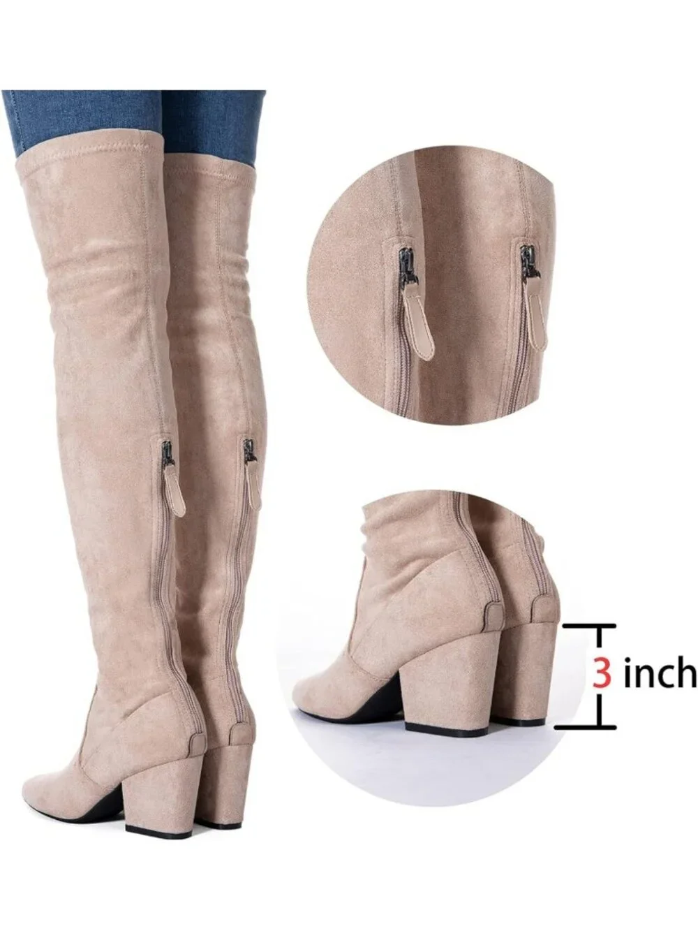 Stylish Over the Knee Suede Boots | Thigh High Block Heel | Winter Comfort
